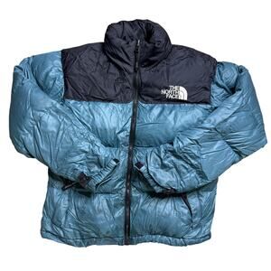 THE NORTH FACE PETITE SMALL PUFFER JACKET STOW POCKET 700 FULL ZIP FOLD HOODIE